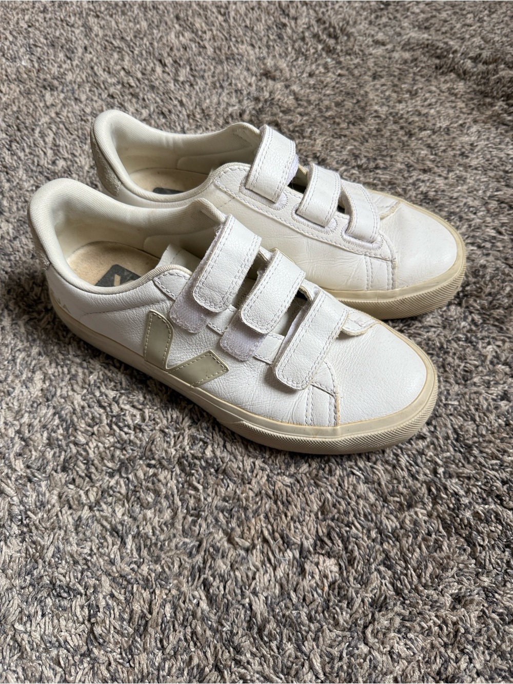 Veja White Velcro Shoes